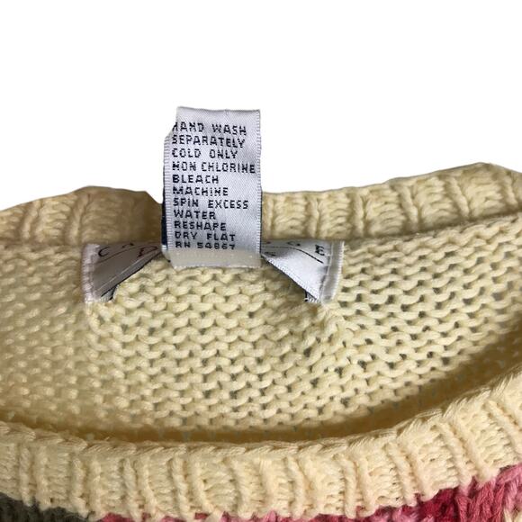 Vintage Cambridge Sweater Women L Y2K Cottage Core Floral Granny Irish 90's Rose - Picture 7 of 7